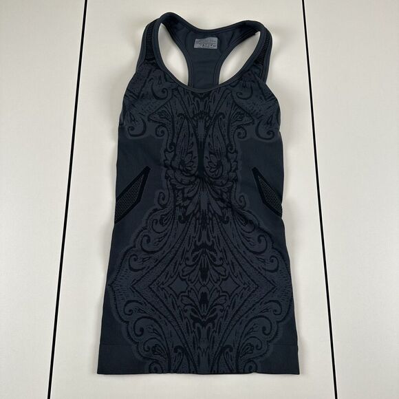 Athleta Gray Seamless Paisley Racerback Bra Tank Top Womens Sz XS - Picture 1 of 7